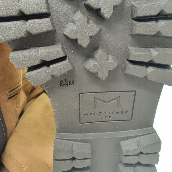 ❤️Marc Fisher LTD Over the Knee Faux Suede Boots Lug Sole Platform Western 8.5 - Picture 9 of 13